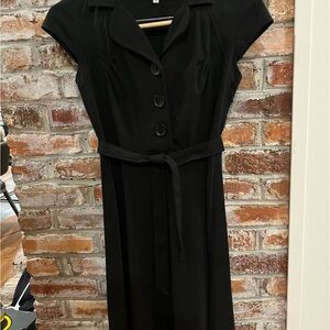 Studio I Black Midi Dress with Belt